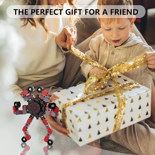 Vista 6 de Juguetes para ansiedad transformables para rellenar cestas de Pascua, 3 unidades, juguetes sensoriales divertidos para ansiedad, robot, giratorio