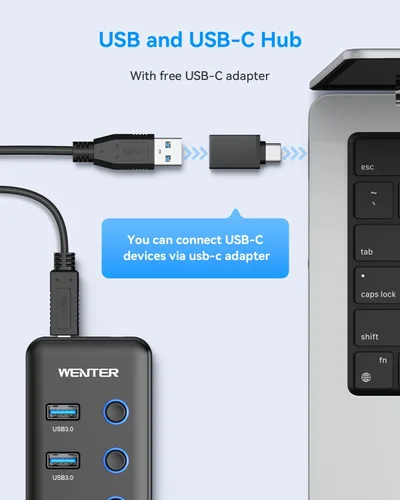 Vista 7 de Wenter Hub USB 3.0 alimentado, divisor de concentrador USB de 6 puertos
