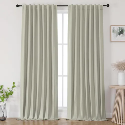 Vista 12 de Joydeco Cortinas Opacas de Lino para Dormitorio de 72 Pulgadas de Largo con Ojales de Alta Resistencia, Cortinas para Sala de Estar con Aislamiento