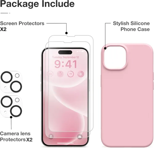 Vista 1346 de GONEZ Funda magnética para iPhone 14, compatible con Magsafe, con protector de pantalla + protector de cámara, forro de microfibra antiarañazos