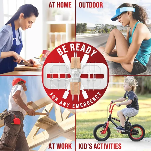 Vista 9 de Tiras de cierre de heridas de emergencia, paquete de 2, kit de cierre de laceración, sin costuras y fácil de usar, vendajes de mariposa