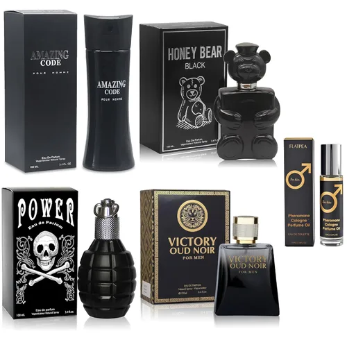 Vista 17 de Set de Regalo de Colonia para Hombre - Paquete Variado de 4 Fragancias de Larga Duración con Colonia de Feromonas de 10ml
