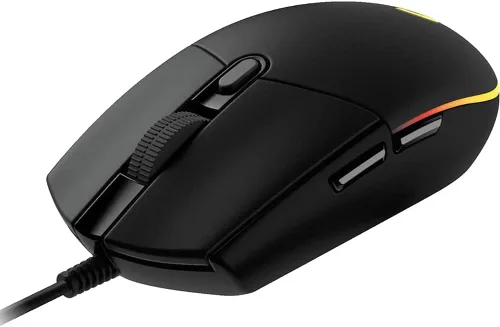Vista 4 de Logitech G203 - Mouse para juegos con cable, 8,000 DPI, efecto óptico arcoíris LIGHTSYNC RGB, 6 botones programables, memoria integrada, mapeo