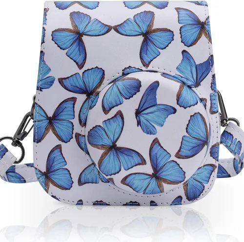 Vista 9 de Frankmate Funda de piel sintética compatible con cámara instantánea Fujifilm Instax Mini 11 12 con correa ajustable y bolsillo (negro)