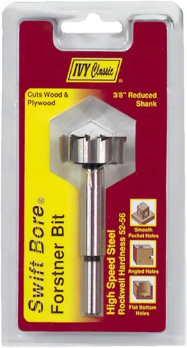 Vista 2 de IVY Classic 46120 Broca Forstner de 1-1/4 x 3-1/2", acero de alto carbono, vástago de 3/8", 1/tarjeta