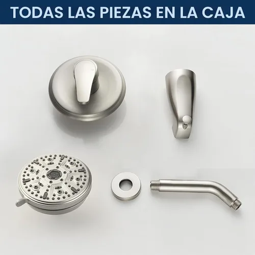 Vista 8 de Kit de bañera de ducha, juego combinado de grifo de ducha, sistema de ducha con boquilla de bañera, válvula de ducha y kit de molduras, accesorios