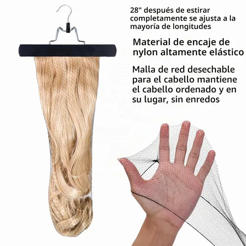Vista 2 de Colgador de extensión de cabello con bolsa de almacenamiento extra larga