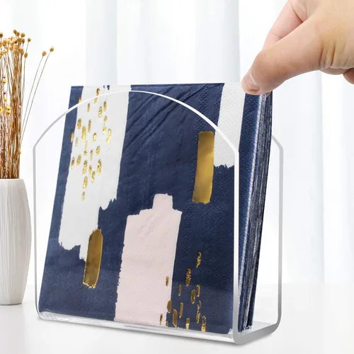 Vista 4 de Servilleteros de acrílico transparente para mesas, servilleteros de papel transparente para servilleteros de papel transparente, dispensador