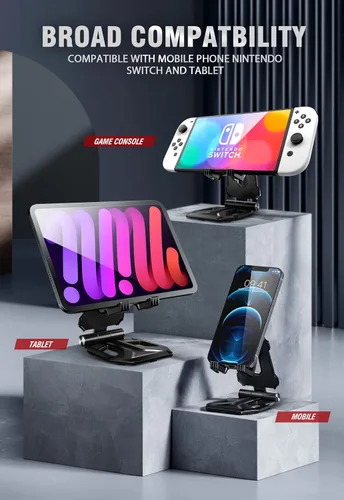 Vista 4 de SUPCASE Soporte plegable ajustable para tableta, soporte de escritorio portátil, compatible con iPad Pro, Air, iPhone, Samsung Galaxy, Surface