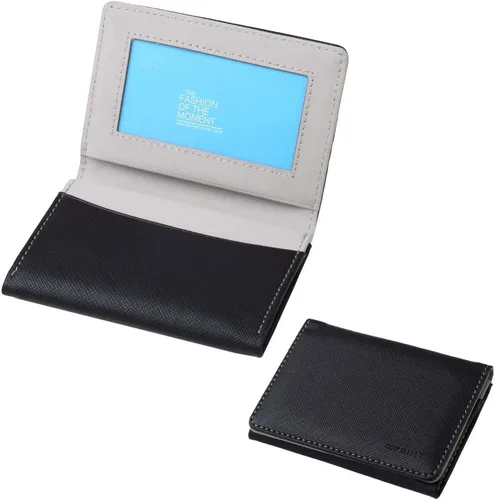 Vista 2 de Multicolor sólido para hombre de cuero clip de dinero Navidad para padre, Negro, gris-ecm10a05