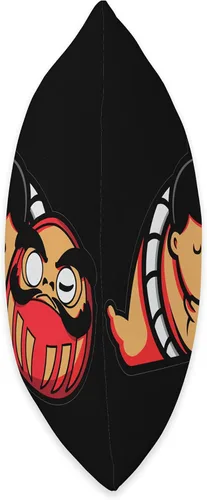 Vista 2 de Japón Estética Japonesa Tradicional Ropa Japonesa Daruma Muñeca Sumo Wrestler Kawaii Throw Pillow 18x18, Multicolor