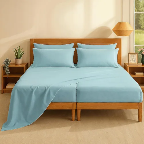 Vista 75 de Casa Platino Juego de sábanas Twin – Sábanas Twin 100% algodón con 2 fundas de almohada, sensación ligera y ajuste seguro, tejido percal crujiente