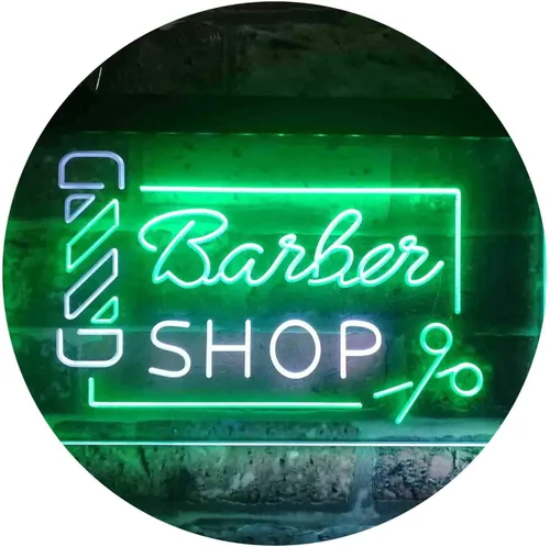 Vista 17 de ADVPRO Barbería poste tijeras pelo corte doble color LED neón signo azul y rojo 12 x 8 pulgadas st6s32-i3909-br