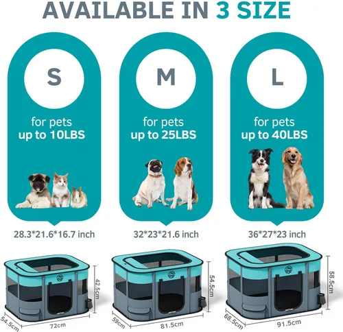 Vista 2 de Corralito para cachorros, gatos y perros: corralito de juego en interiores, corralitos para mascotas, jaula plegable portátil casa kennel