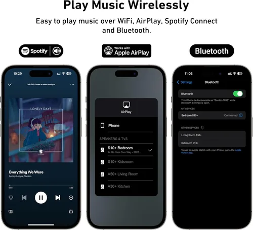 Vista 3 de Arylic Receptor de audio AirPlay S10+, estéreo multihabitación con salida SPDIF, WiFi y Bluetooth Music Streamer, transmite música HD sin pérdida