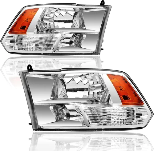 Vista 9 de APSVE: Juego de faros delanteros compatibles con Dodge Ram 1500 modelo 2009 a 2018, 2010-2018 Ram 2500 3500 luz halógeno faro delantero