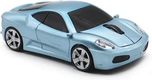 Vista 3 de Ratón inalámbrico para coche deportivo óptico 2.4G Nano USB Ratones de computadora portátil de escritorio (Azure)