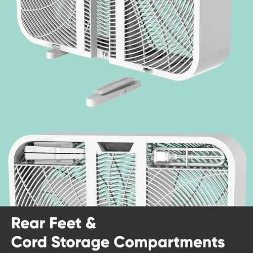 Vista 4 de Aspen Ventilador de caja de 20 pulgadas con control remoto, ventiladores de caja pequeña, ventiladores de caja de ventana para el hogar, 3