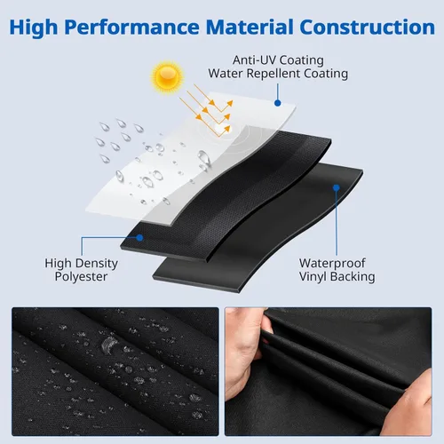 Vista 4 de SunPatio Funda otomana para exteriores, funda cuadrada impermeable para mesa de café, fundas para muebles de patio, protección para todo