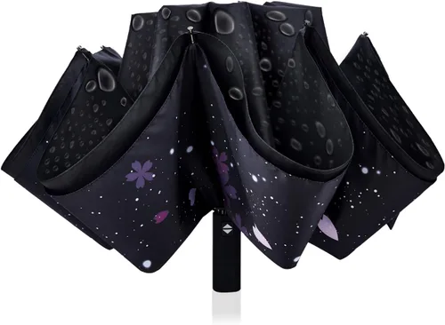 Vista 2 de NOORNY Paraguas invertido de doble capa plegable automático paraguas de reserva resistente al viento protección UV para lluvia, coche, viajes, al