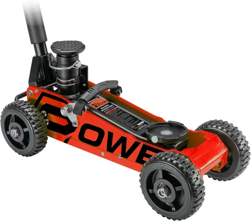 Vista 9 de Powerbuilt Gato de garaje de triple elevación de 3000 libras, vehículo resistente, camión, automóvil, motocicleta, elevación de transmisión