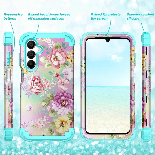 Vista 199 de Hocase Funda para Galaxy A13 5G, resistente a prueba de golpes, protección de goma de silicona suave, funda protectora híbrida de plástico duro