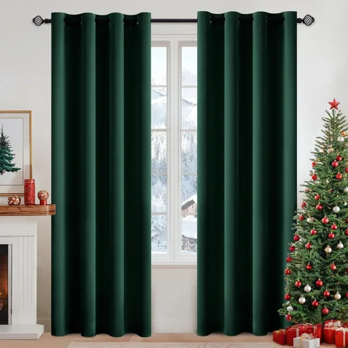 Vista 55 de MIULEE Cortinas para oscurecer la habitación, con aislamiento térmico y bloqueo de luz, juego de 2 paneles de cortina opaca para ventana, parte