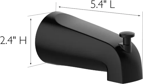 Vista 2 de Design House 595629 Grifo deslizable de bañera con desviador de pared para baño, negro mate, 7,6-17,8 cm