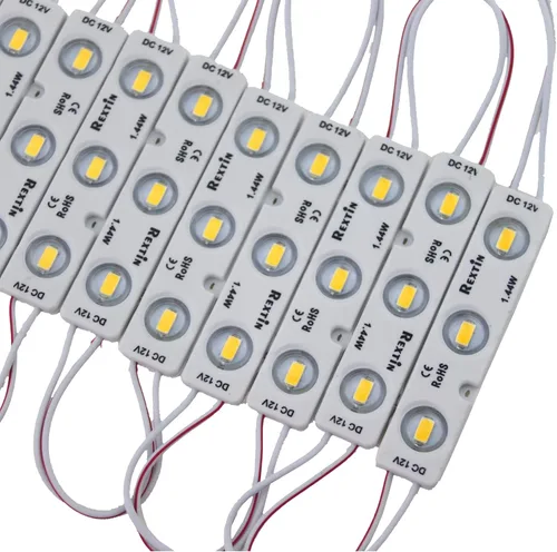 Vista 10 de 12V llevó el módulo con la lente: 3pcs 5730 LEDs 40-45Lm por Led Blanco