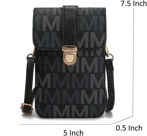 Vista 6 de MKF - Cartera pequeña cruzada para teléfono celular para mujer, bolsa de piel sintética para teléfono celular, funda con correa para el hombro