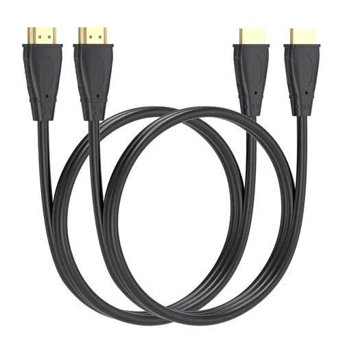 Vista 10 de Cable HDMI corto 4K de 1 pie, paquete de 2, cable HDMI 2.0 de alta velocidad compatible con clasificación ARC y CL3 para laptop, barra de sonido