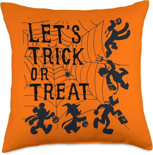 Vista 5 de Disney Mickey and Friends Trick or Treat - Almohada naranja para Halloween, 16.0 x 16.0 in, multicolor