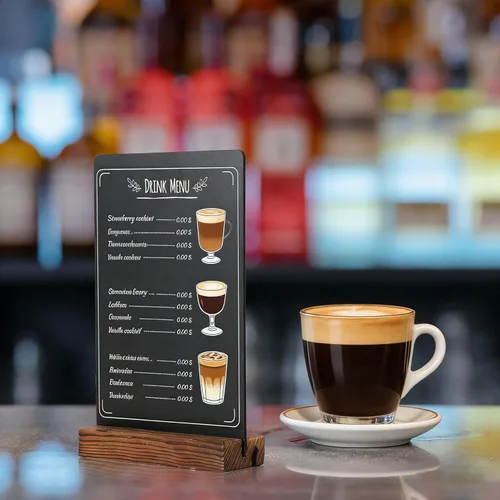 Vista 3 de Cartel de pizarra de tiza – 8.7 x 12 pulgadas, tablero de mensajes decorativo familiar con base