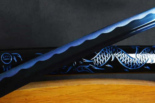 Vista 6 de 41 inch Handmade Japanese Samurai Katana Sword Full Tang for Man Gift Cosplay Decoration Self Defense