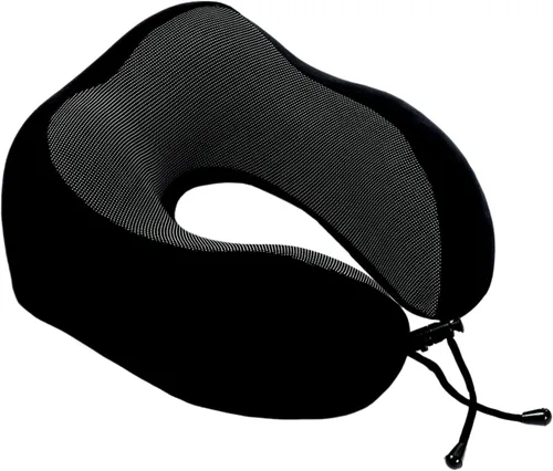 Vista 2 de Almohada de viaje de espuma viscoelástica, almohada para el cuello con soporte de cabeza de 360 grados, cómoda y ligera, ideal para dormir en avión