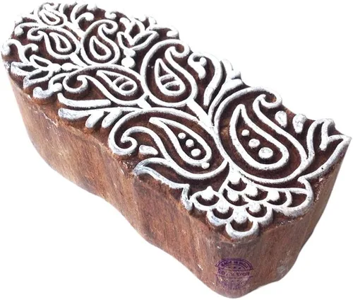 Vista 25 de Royal Kraft Sellos de madera DIY tela, textil, arcilla, cerámica, papel, bloques de impresión de henna THAtag012