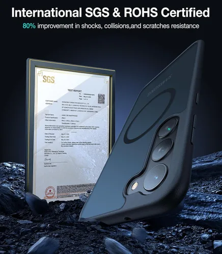 Vista 5 de TORRAS - Funda protectora magnética para Samsung Galaxy S23 6.1 pulgadas, prueba de caídas de grado militar, apta para MagSafe, parte trasera Negro