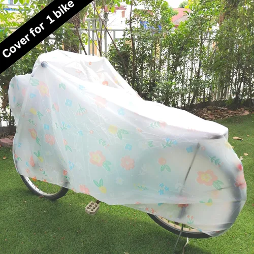 Vista 6 de Funda para bicicleta, bonita funda transparente para almacenamiento al aire libre, impermeable, material antidesgarros, lluvia, nieve, polvo