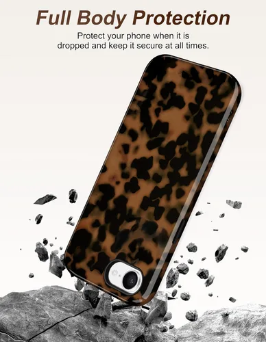 Vista 3 de Jusy Compatible with MagSafe Brown Tortoise Shell Print Phone Case for iPhone 7/8/SE, Amber Trendy Luxury Magnetic Soft TPU and Hard PC Protective
