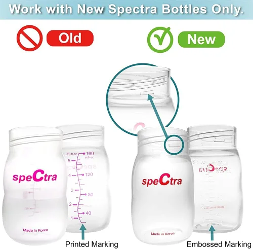 Vista 3 de Nenesupply Tapas para botellas de viaje, compatibles con botellas Nenesupply, botellas Spectra, botellas de Avent de boca ancha, tapa de una pieza