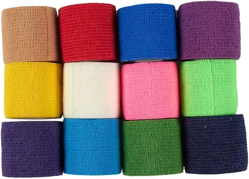 Vista 7 de Juvale Vet Wrap Cinta de vendaje cohesiva – Soporte autoadherente y envoltura de vendaje – Cinta deportiva de estabilización deportiva y atlética