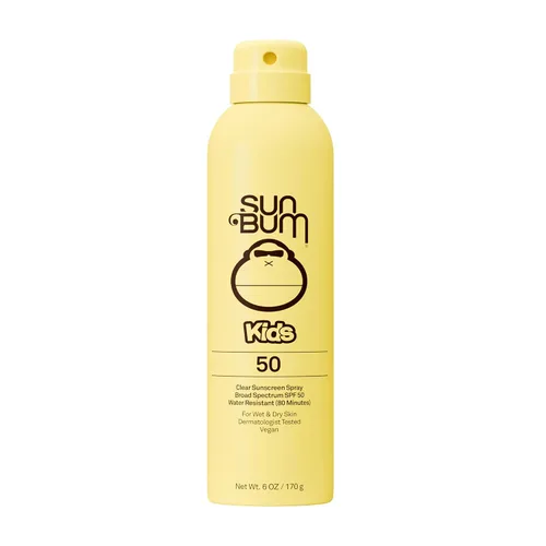 Sun Bum Protector Solar SPF 50 para Niños Spray Corporal Transparente - Amplio Espectro Resistente al Agua con Vitamina E - Aplicación en Piel