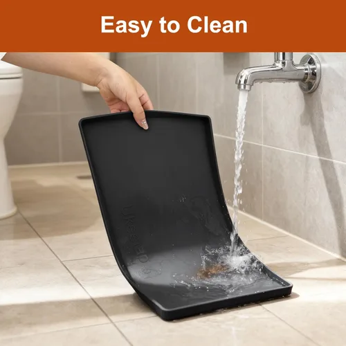 Vista 6 de ukeetap Tapete de silicona extra grueso impermeable con borde elevado de 19 x 12 pulgadas, sin BPA, antideslizante, para perros y gatos, tapete