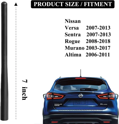 Vista 2 de Antena de techo de 7 pulgadas compatible con Nissan Rogue 2008-2016 Versa Sentra Murano Altima Antena de repuesto para automóvil 28215-8H700