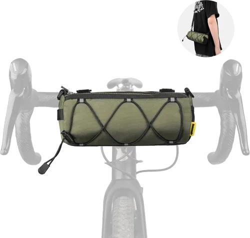 Vista 16 de Rhinowalk Bolsa de manillar de bicicleta, bolsa delantera de bicicleta, bolsa de hombro bolsa de almacenamiento con correa para el hombro
