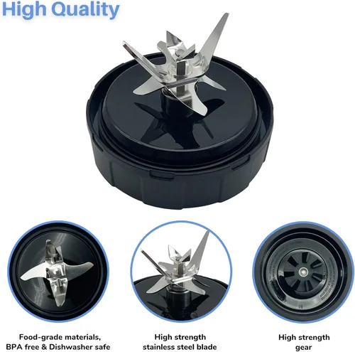Vista 2 de Blender 7 aletas base hoja extractor 703KKU100 piezas de repuesto compatibles con Ninja Foodi Power SS100 SS101, SS150 Twist, SS151 Twisti, SS300