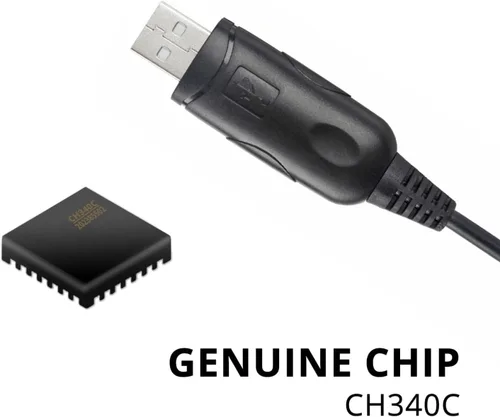 Vista 3 de Radioddity PC002 - Cable de programación USB CH340C, enchufe K de 2 pines, Plug and Play, compatible con radios bidireccionales de Windows 7, 8, 9