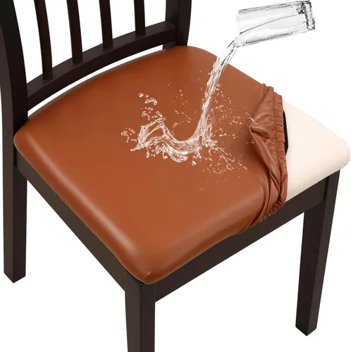 Vista 10 de YISUN Fundas elásticas para asiento de silla de comedor, fundas de asiento extraíbles y lavables para asiento de cocina, fundas de cojín protectoras