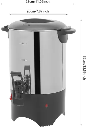 Vista 2 de Cafetera eléctrica de 5.2 L, urna de café comercial de 30 tazas, dispensador de bebidas de calentamiento rápido de 1000 W, cafetera de acero