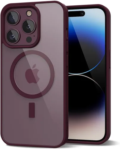Vista 235 de oakxco Funda magnética transparente compatible con Magsafe, delgada, transparente, no amarillea, híbrida de silicona suave y cubierta protectora